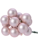 Globuri din sticla roz deschis mat 2.5cm, set 12, Decoris