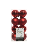 Set 16 globuri de Craciun shatterproof holiday  red asortate 4cm Decoris