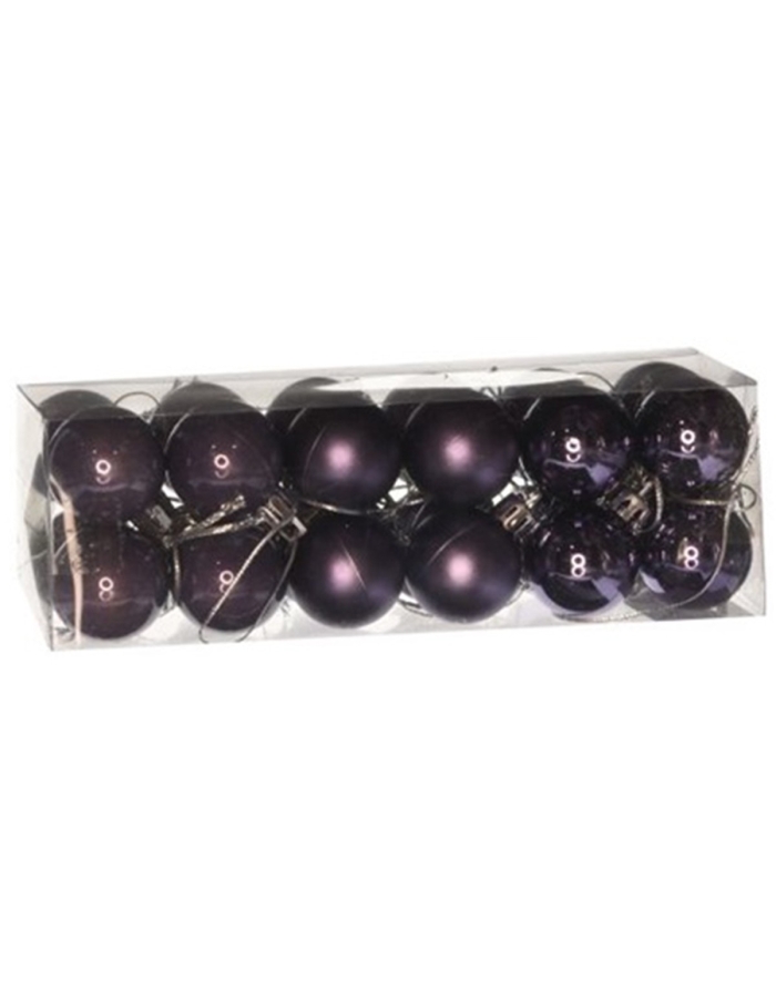 Set 24 globuri mov asortate, 3 modele 3cm