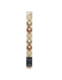 Tub 9 globuri de Craciun din sticla champagne/rose gold cu modele 3cm Decoris