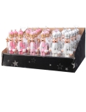 Decoratiune Craciun brad Nutcracker pink / white 17cm Decoris