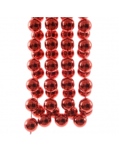 Sirag perle XXL shiny red, ghirlanda 2.7m*2cm Decoris