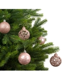 Set 37 globuri blush pink matt, shiny, glitter 6cm Decoris