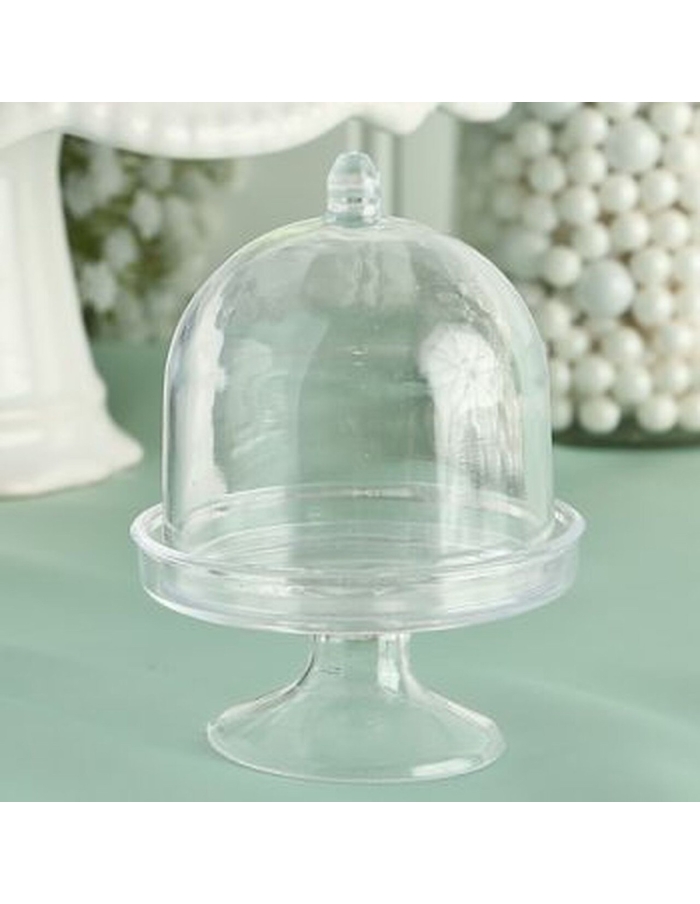 Cupola Acrilica Roz cu picior, dom 8x5.5 cm