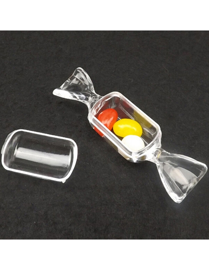 Bomboana Acrilica dreptunghiulara transparenta 8cm