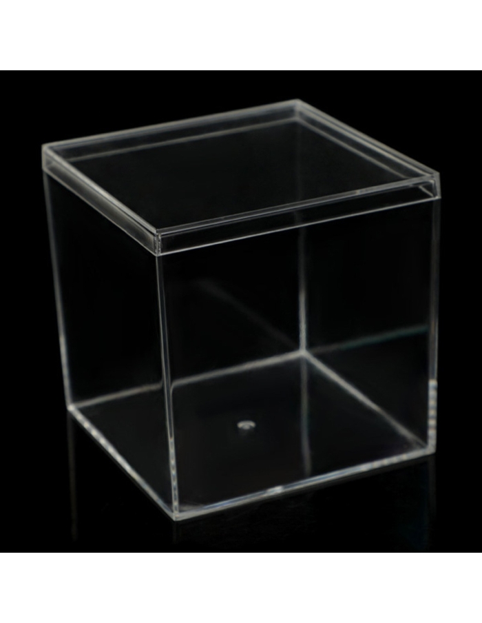 Cutie acrilica cu capac, cub transparent 6.5cm