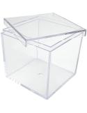 Cutie acrilica cu capac, cub transparent 6.5cm