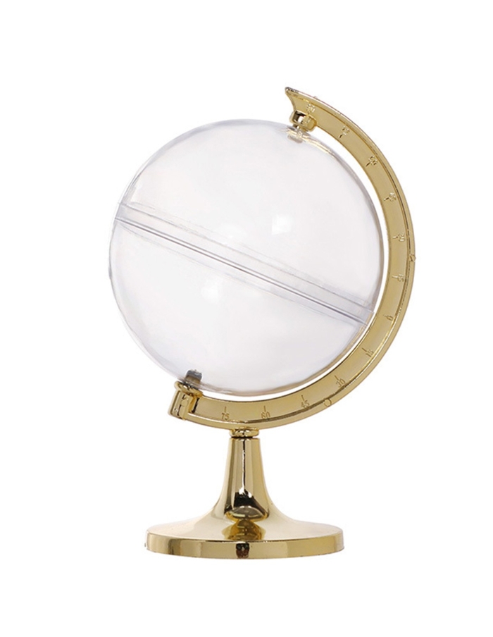 Glob pamantesc acrilic auriu fillable 11cm