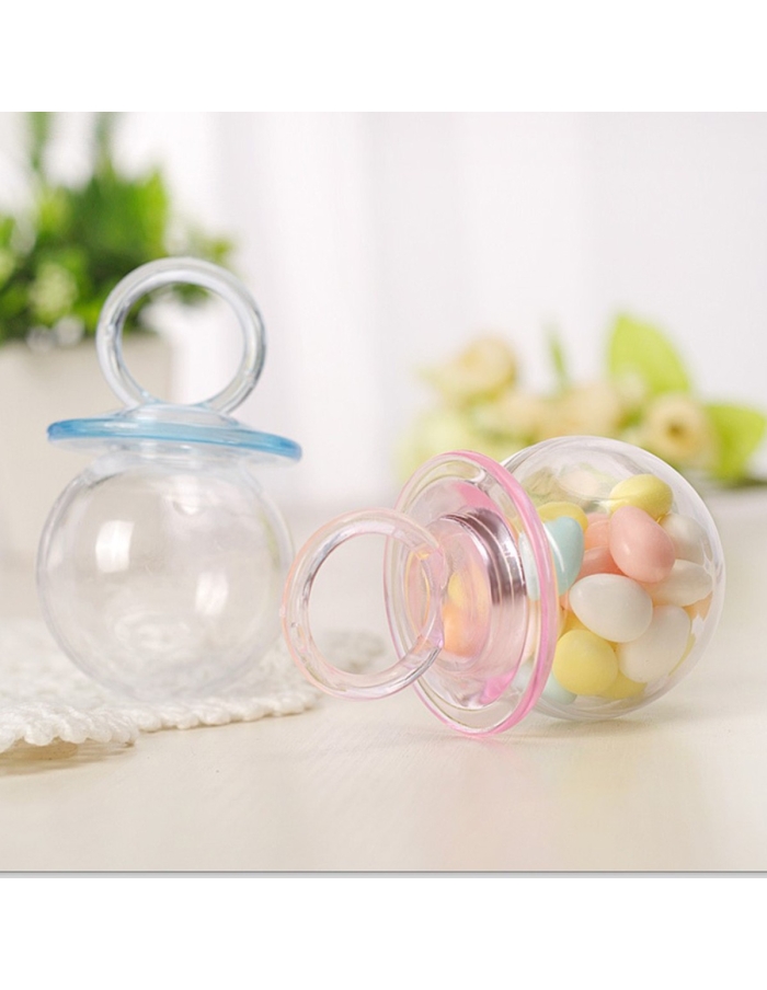 Marturie Botez Suzeta Acrilica Transparenta fillable 8cm