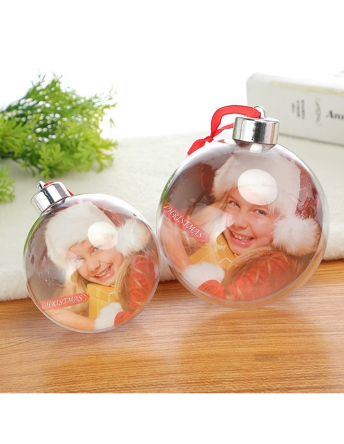 Glob acrilic personalizabil cu dop argintiu 10cm