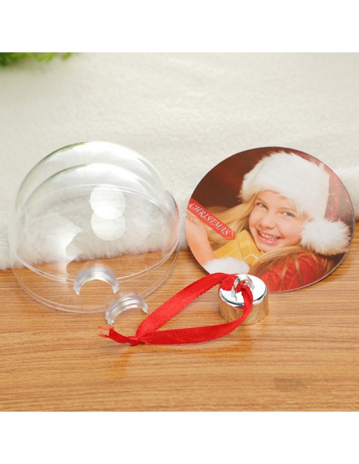 Glob acrilic personalizabil cu dop argintiu 10cm