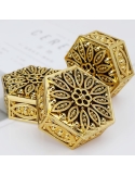 Cutie hexagonala baroque flower aurie, caseta 6cm