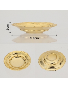 Mini tava aurie rotunda din plastic, marturie 10cm