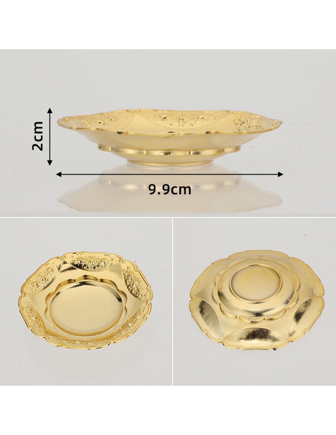Mini tava aurie rotunda din plastic, marturie 10cm