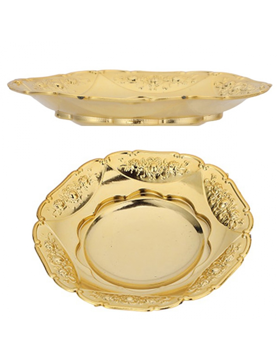 Mini tava aurie rotunda din plastic, marturie 10cm