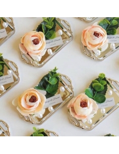 Mini tava aurie rotunda din plastic, marturie 10cm