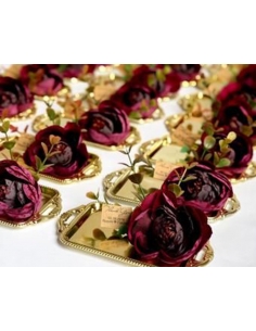 Mini tava aurie rotunda din plastic, marturie 10cm