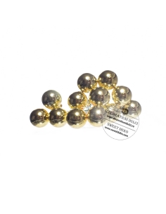 Set 12 globuri din sticla auriu lucios 2 cm cu sarma