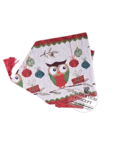 Runner tematica Craciun model bufnita