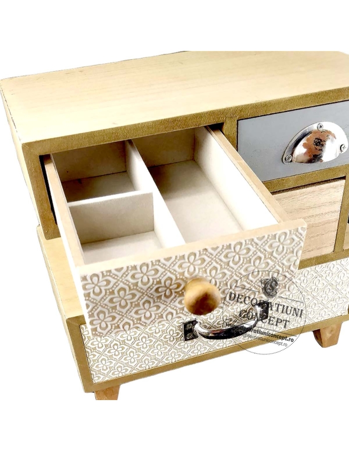 Mini dulapior bijuterii Vintage (4 sertare)
