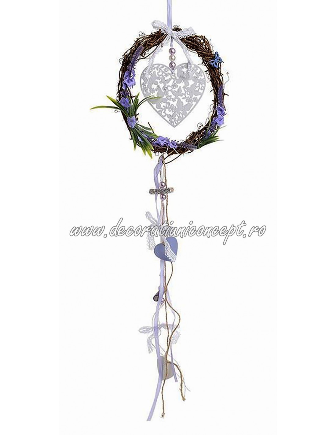 Decoratiune coroana cu inimi