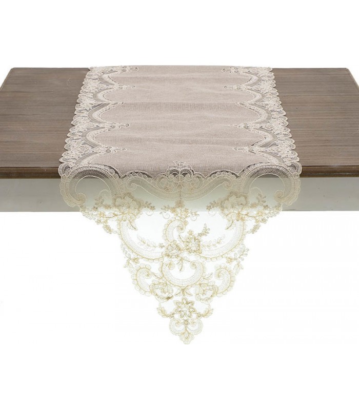 Runner dantelat ivory
