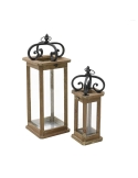 Set 2 felinare Decorative, din lemn